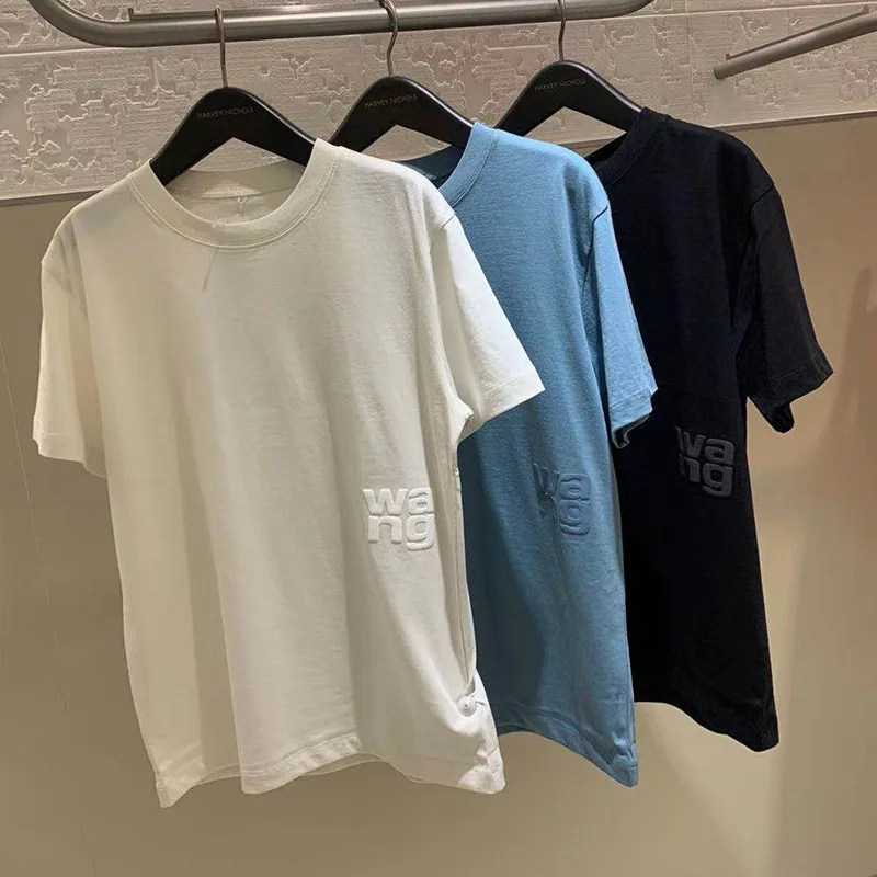 

Женская хлопковая футболка, с круглым вырезом и коротким рукавом