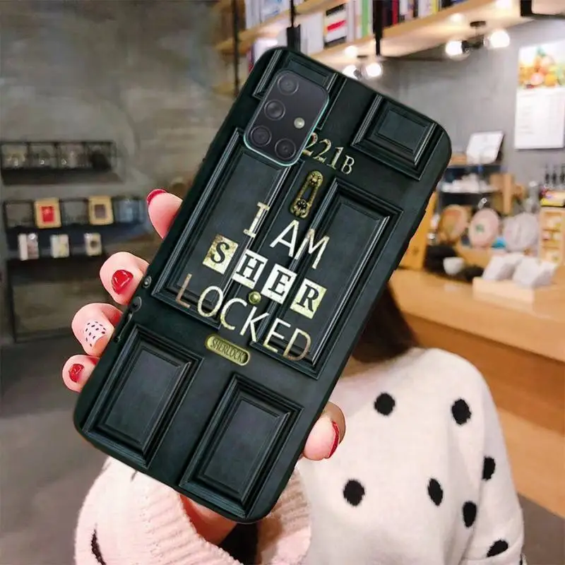 

221B Sherlock Holmes in Door Soft black Phone Case For Samsung Galaxy A01 A11 A31 A81 A10 A20 A30 A40 A50 A70 A80 A71 A91 A51