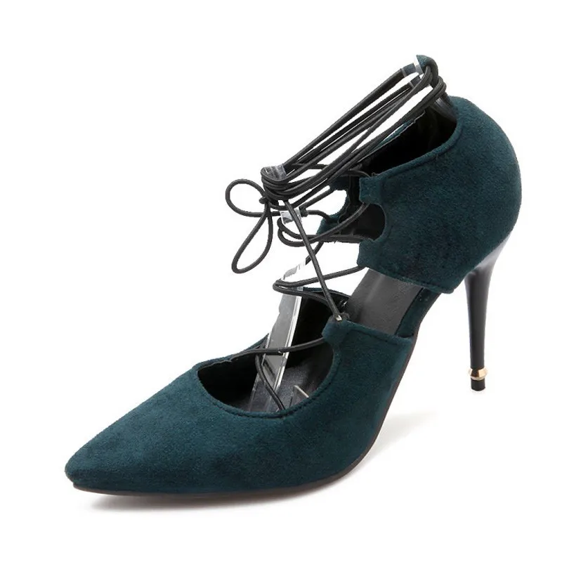 Новинка 2016 весенняя женская обувь на шнуровке туфли-лодочки высоком каблуке