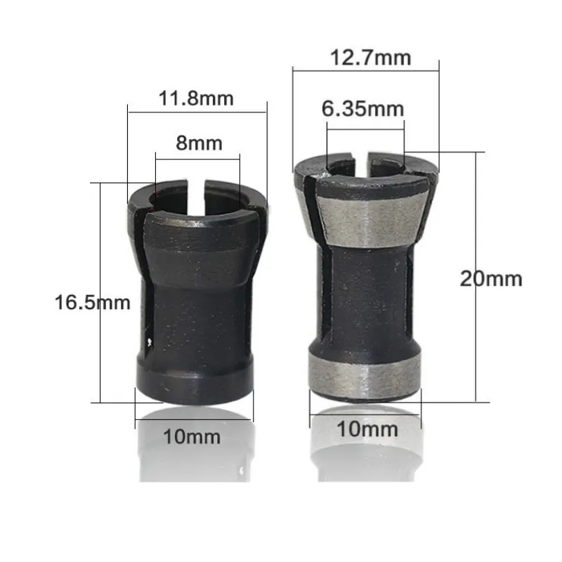 

2Pcs High Precision Collet Chuck Set 6.35mm 8mm For Engraving Trimming Machine Electric Router