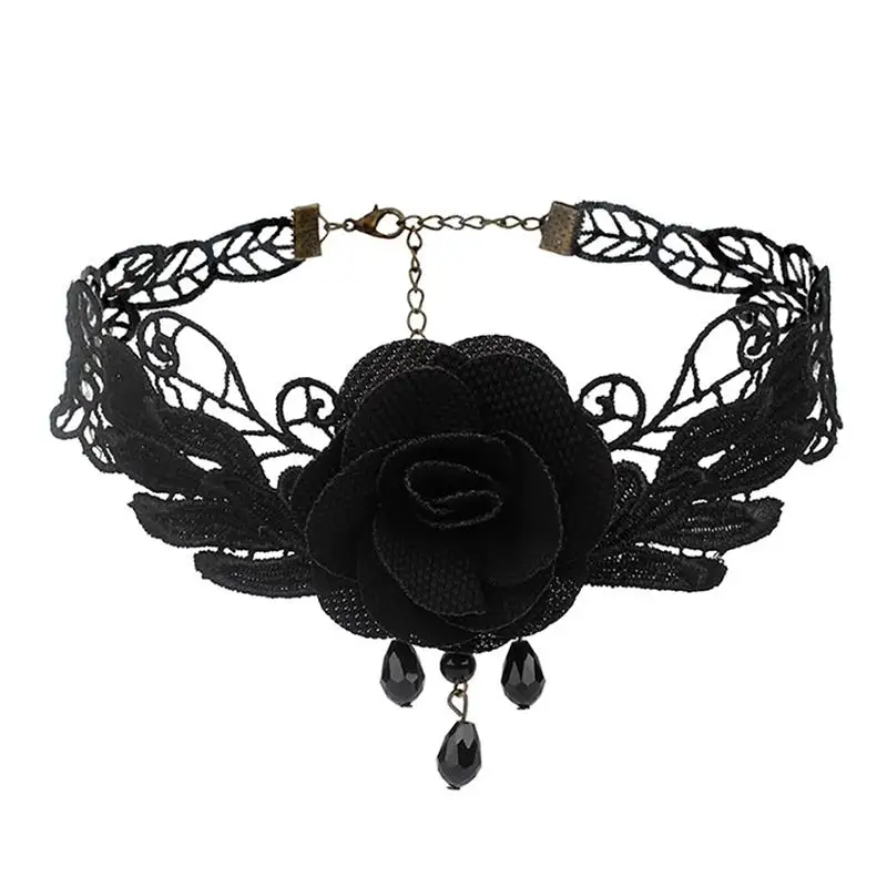 1 шт. модные сексуальные готические Чокеры черное кружевное ожерелье чокер с