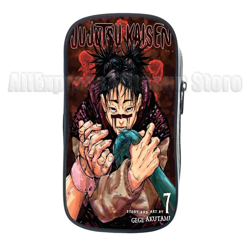 Jujutsu Kaisen-estuche de l&aacute;pices de gran capacidad para estudiantes, caja de l&aacute;pices de dibujos animados para ni&ntilde;os, bolsa de bol&iacute;grafos para ni&ntilde;o y ni&ntilde;a, bolsas de papeler&iacute;a para la escuela-4