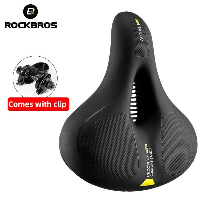 

ROCKBROS Road Bike Saddle Rainproof PU Surface Soft Memory Sponge Shockproof Bike Seat MTB Saddle Reflective Bicycle Saddle Seat