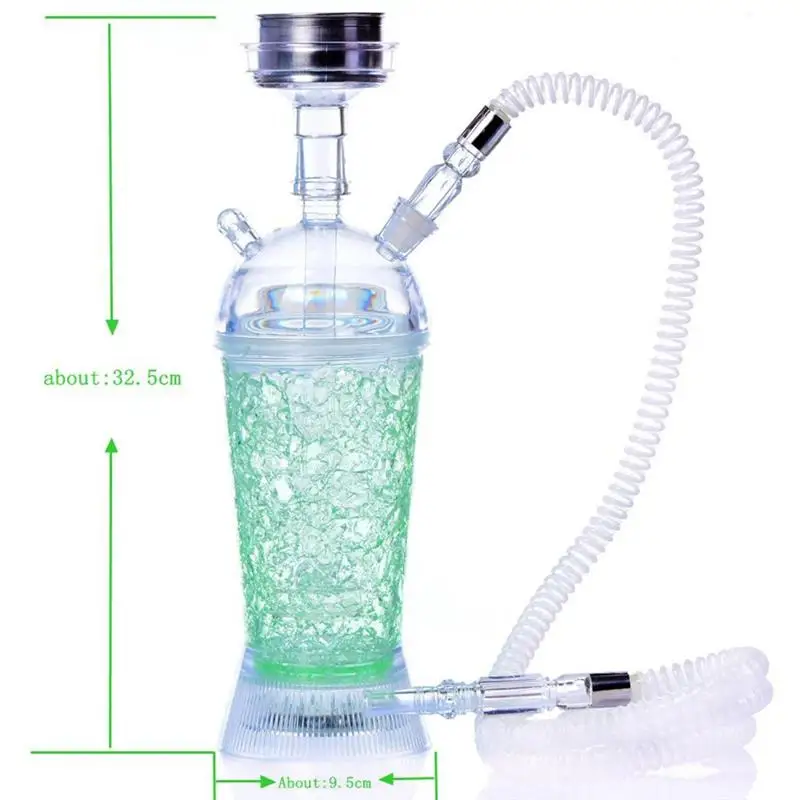 

Acrylic Hookah Shisha with Lights Wear Resistant Clear Hookah Set Portable Jelly Hookah