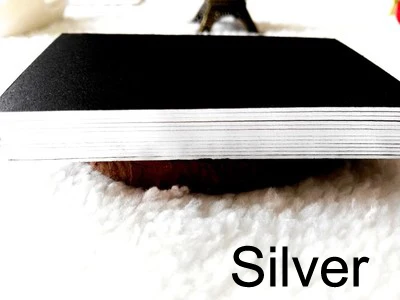 Glossy Silver Edge Золотая Серебряная фольга тиснение имя карты бесплатный дизайн пользовательский буквенный пресс визитная карточка печать высокое качество Толстая черная бумага печать - Цвет: Glossy Silver Edge