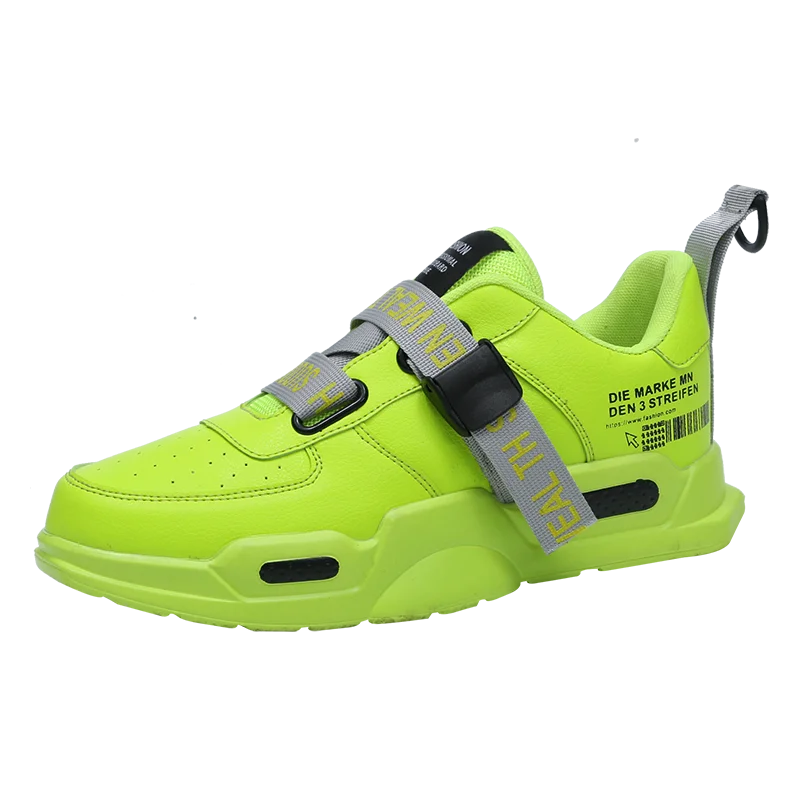 

PULOMIES Winter Men Casual Shoes Baskteball Sneakers Fluorescent Sport Shoes Walking Shoes PU Warm Platform Sneakers Plus Size