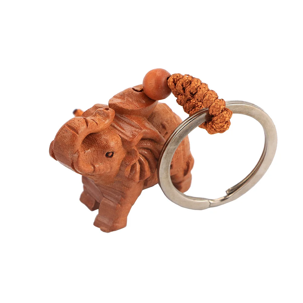 Резьба по дереву Слон брелок натуральный традиционный стиль прекрасный амулет