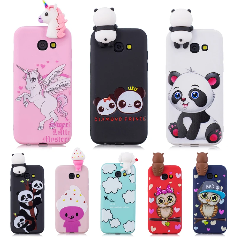 Мягкий Силиконовый ТПУ чехол 3D Etui для Samsung Galaxy J3 J5 J7 2016 A3 A5 A7 2017 милый телефона с