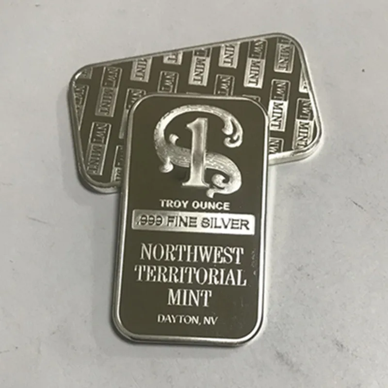 50 шт.(10 строк) Немагнитный значок «Northwest» 1 унций посеребренный 50x28 мм вакуумная упаковка сувенирная Коллекционная монета-бар