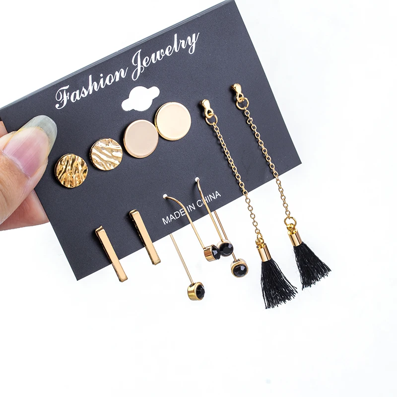 Набор серег из нержавеющей стали для женщин набор жемчуга и акрила в стиле ретро