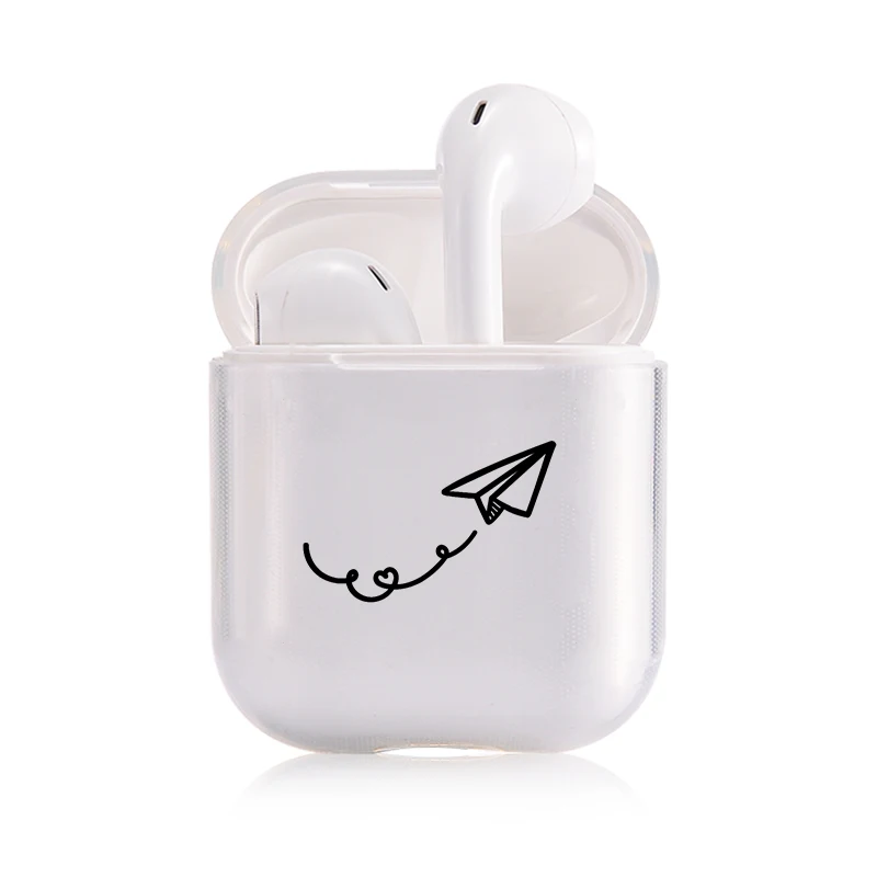 Мягкий силиконовый роскошный чехол Air Pods для Apple airpods чехол Милые простые линии прозрачный чехол Airpods в наушниках аксессуары