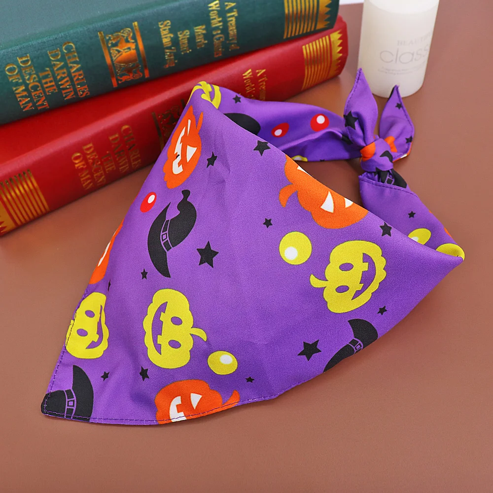Dog Halloween Collar Bandana Halloween Pet Neckerchief Scarf Neck Scarf for Medium Dogs Cats Grooming Accessories for Pets