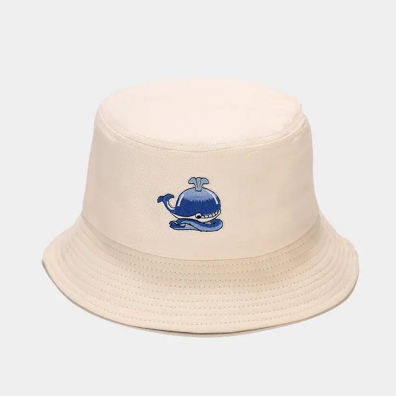 

LDSLYJR 2021 Cartoon whale cotton Bucket Hat Fisherman Hat outdoor travel hat Sun Cap Hats for Men and Women 195