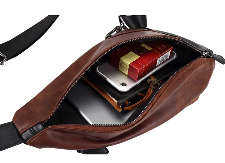 

Badenroo Casual Male Chest Bag Solid Tide Mens Messenger Bags Men's Leather Crossbody Bags Fashion Male Sling Bag