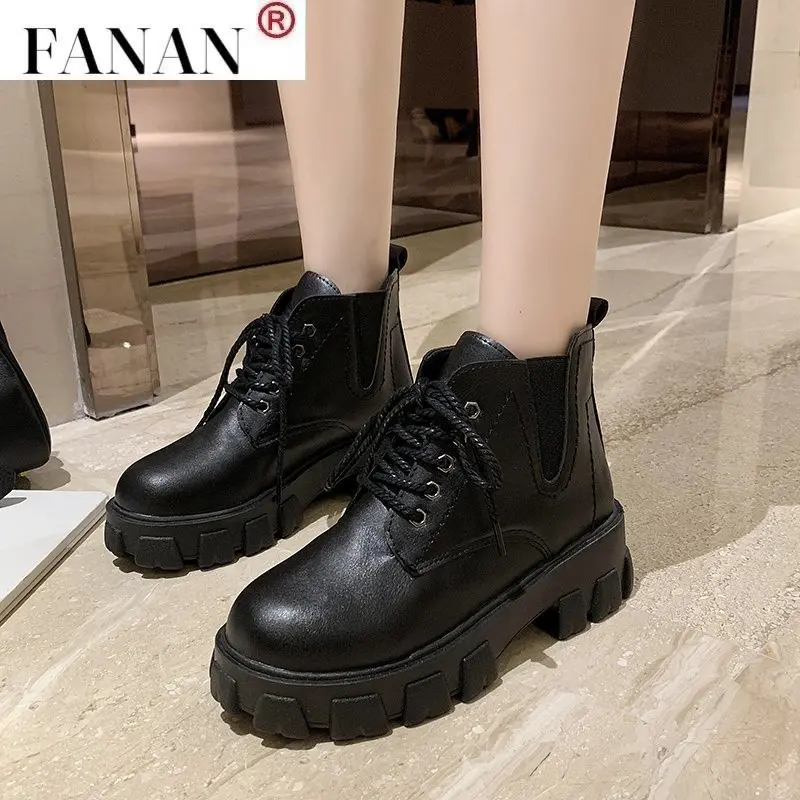 

Women Shoes Fashion High Quality Leather Handmade Ladies Ankle Boots Leisure Round Toe Autumn Winter Boots Women C812