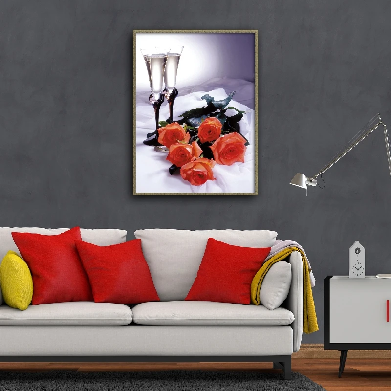 

Bar Wall Decoration Painting Hd Print Wine and Flower Wall Art Canvas Poster for Kitchen Club Restaurant Dining Hall Decor