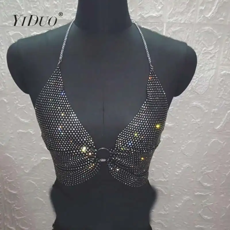 Сексуальное бюстье YiDuo металлическая Бриллиантовая вышивка украшенная