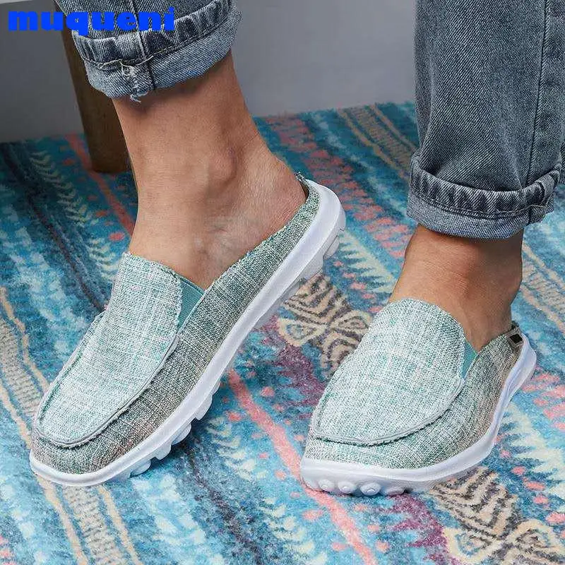 

New Women's Shoes 2021 Casual Flat-bottomed Large Size One Pedal Lazy Women's Shoes Zapatillas Mujer