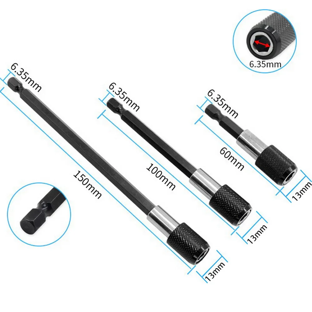 1/4" 60MM Drive Hex Shank Quick Release Change Holder Bit Drill Chuck Adapter Magnetic Screwdriver | Инструменты