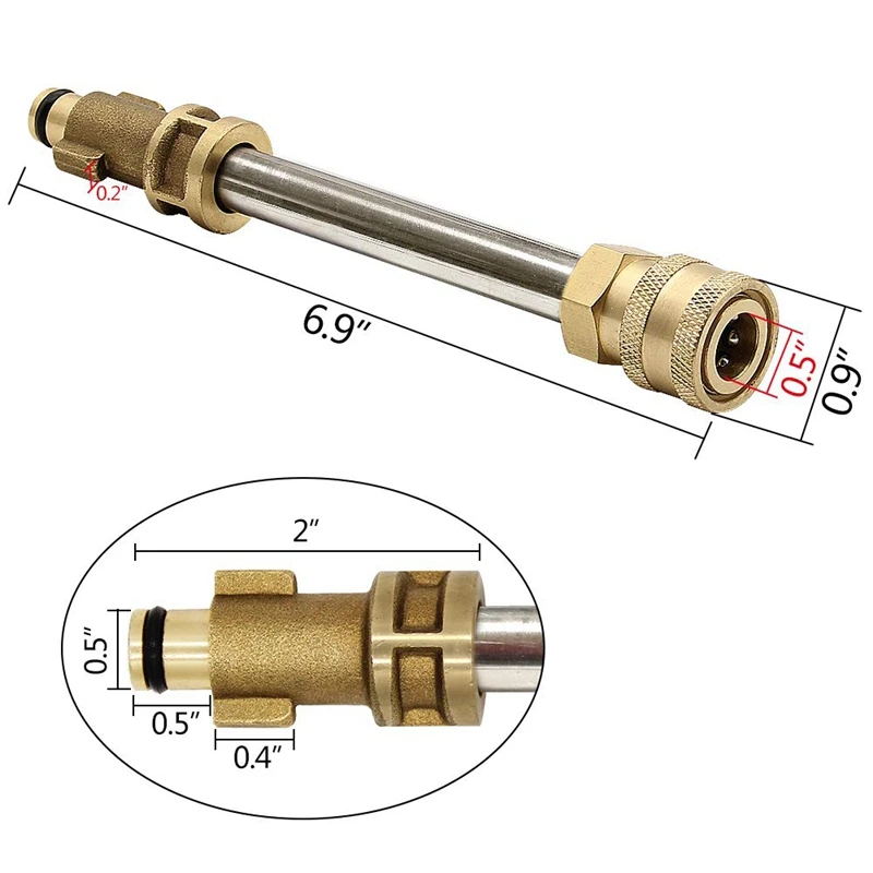 Адаптер для мойки высокого давления 6 9 дюйма с 1/4 дюймовым гнездом быстрое