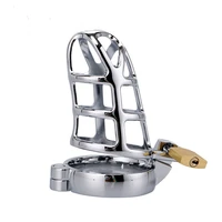 stainless steel 3 penis rings bird cock cage lock adult game metal male chastity belt device penis ring sex toys for men