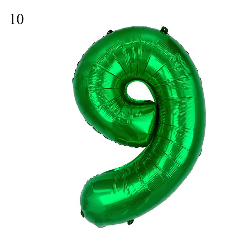 

New Green Foil Film Number Balloons New Helium Globo Baby Shower Happy Birthday Anniversary Wedding Decoration Party Supplies