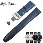 Ремешок мужской из телячьей кожи, браслет с крокодиловой текстурой, длинный короткий браслет с хронографом, 22 мм