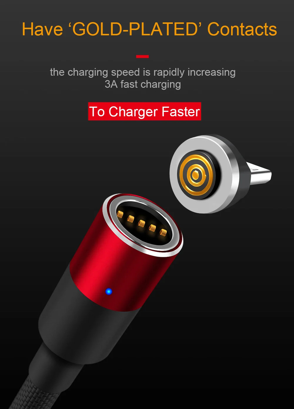 Магнитный кабель GARAS для iphone/Micro USB/type C Магнитный кабель для быстрой зарядки 3в1 мобильный телефон для зарядки и передачи данных QC3.0