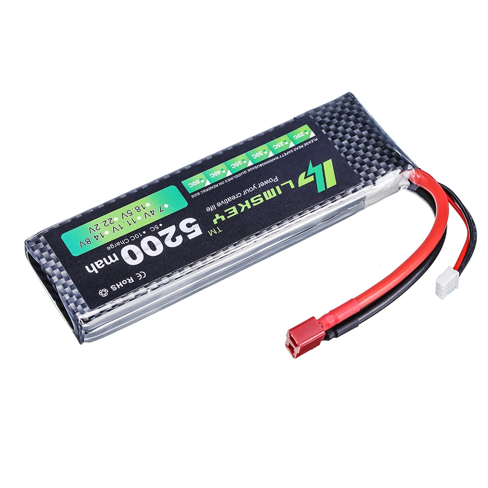 2 шт. Limskey Power 7 4 В 5200 мАч Lipo Battery 30C 2S LiPo 1P Литий полимерная батарея для RC car|lipo