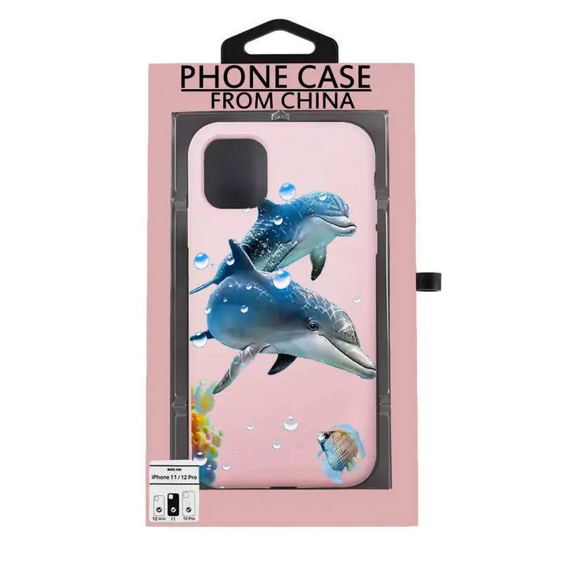 

Lifeguard Dolphin In Water Phone Case For Iphone6 6s 7 8 Plus XR X XS XSmax 11 12 Pro Mini Max Candy Pink Silicone Cover
