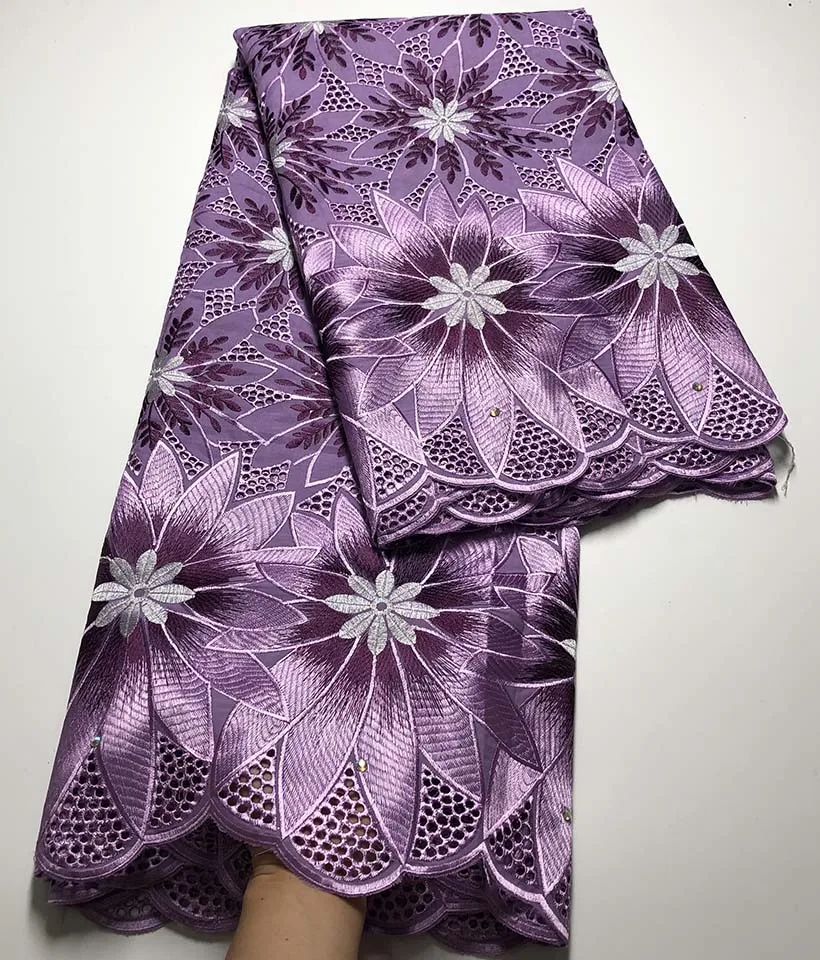 

African Cotton Lace Fabric 5 Yards Nigerian Swiss Cotton Lace Fabric 2021 High Quality French Pure Cotton For Wedding Diy Sewing
