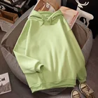 Корейские толстовки для женщин, повседневные топы в стиле Харадзюку, однотонная толстовка с длинными рукавами на осень и зиму, большие размеры d 2019, Женская Толстовка