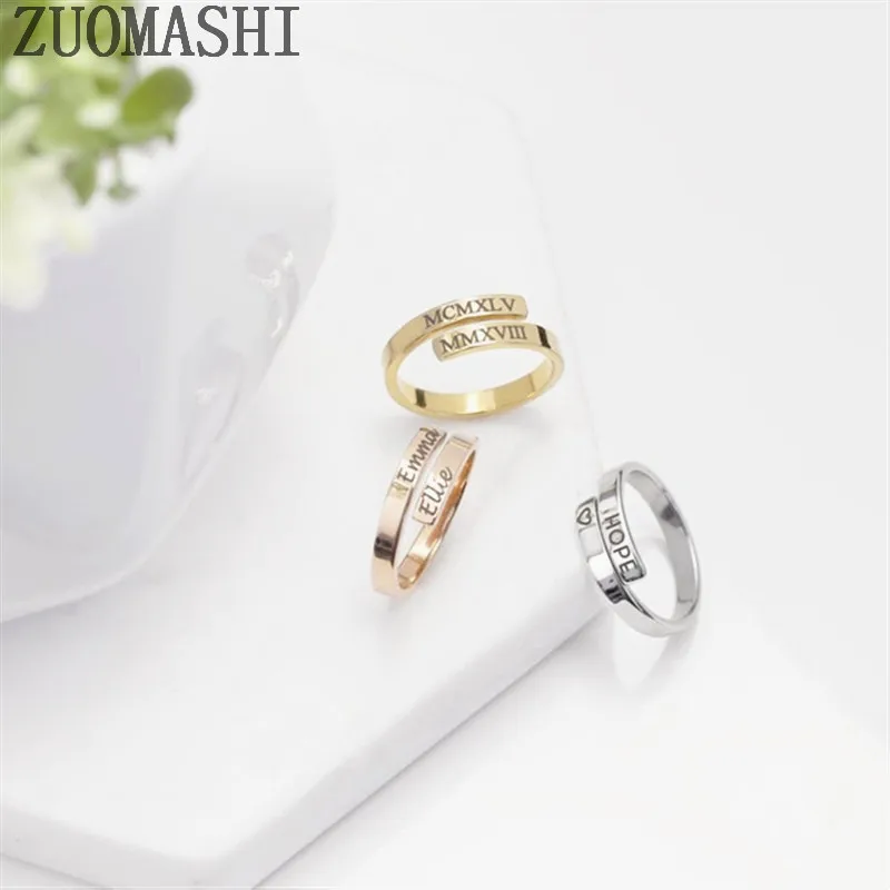 Кольцо с гравировкой имени на заказ кольцо стандарта кольца для укладки