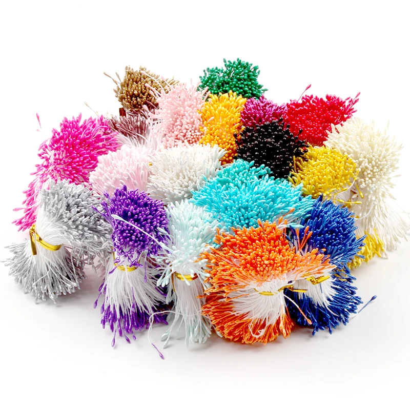 400pcs mini flower stamen artificial pearl pistil for Wedding Cake Gift Box Decoration DIY Floral Craft 20 colors optional|Искусственные