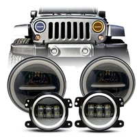 car accessories new front bumper 7inch round led headlight 4 inch fog lights for jeep wrangler jk 07 18