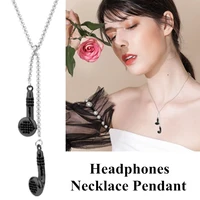 metal music earbuds earphones pendants creative necklaces new fashion and personality accessories are hot sellers jewelry