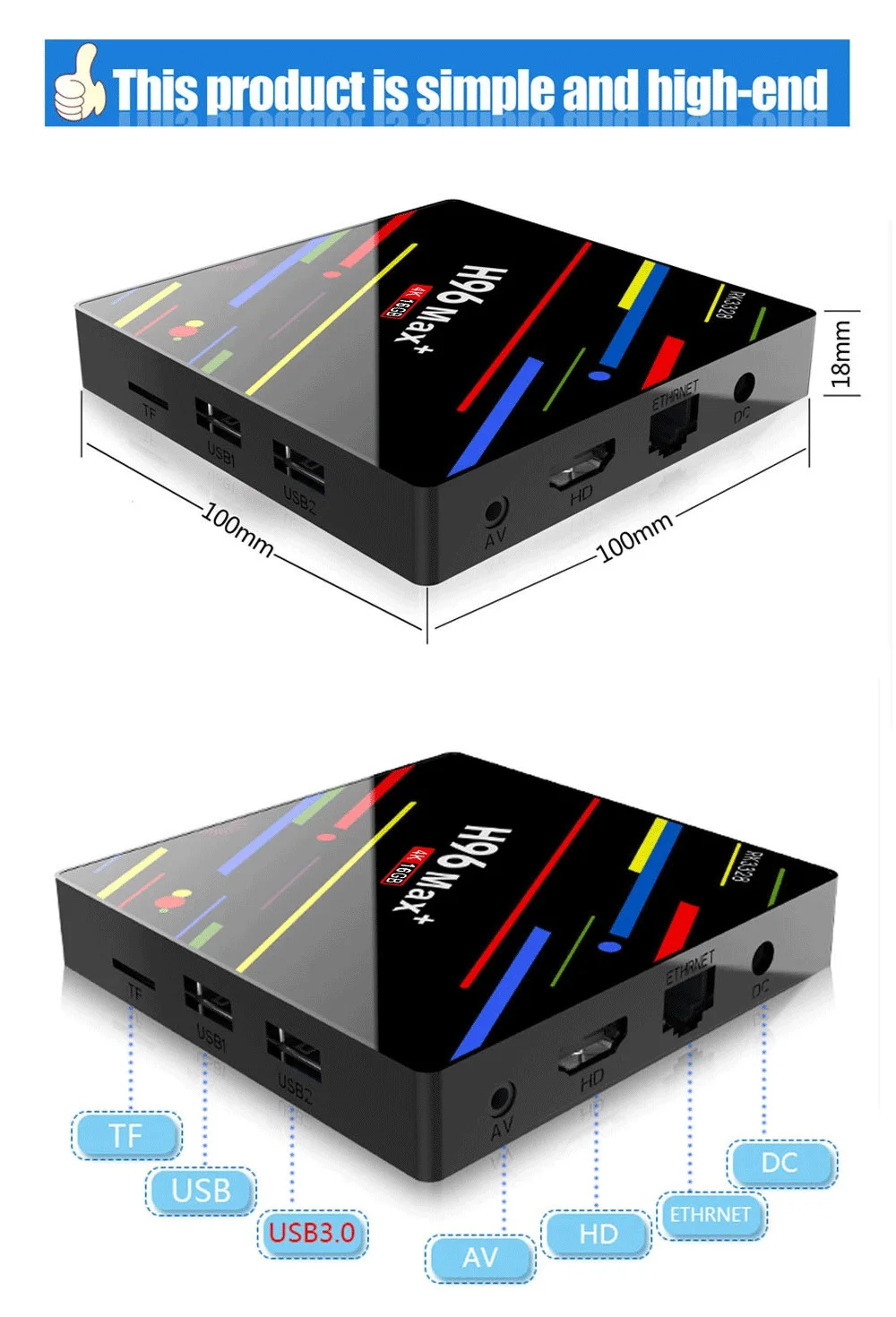 H96 MAX Plus смарт ТВ коробка Android 9,0 tv box 4 Гб 64 Гб RK3328 смарт тв приставка 4 ядра 5G Wi-Fi 4 K 3D H.265 медиаплеер pro PK X96 MAX 8,1 андроид тв приставка