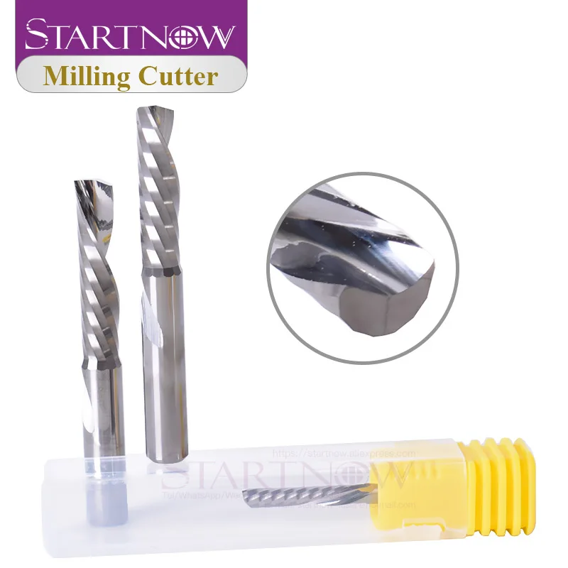 Startnow 5Pcs/lot Down Cut Milling Cutter Single Flute Spiral Bits 3.175/4/6 SHK Tungsten Carbide CNC Tool Router Engraving | Инструменты