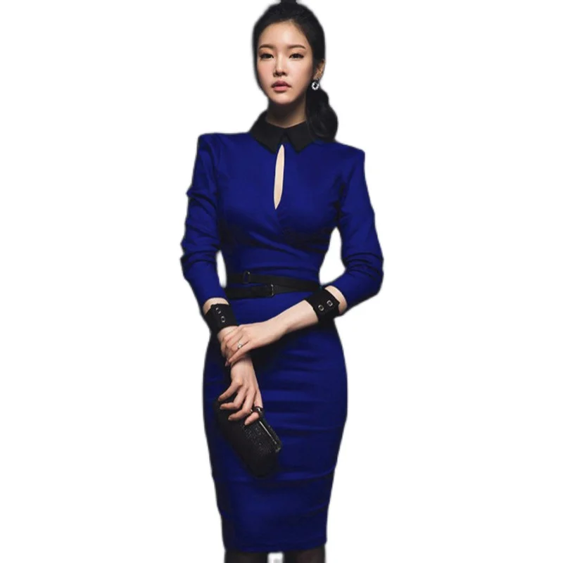 Женское облегающее платье миди с длинным рукавом офисное ажурное