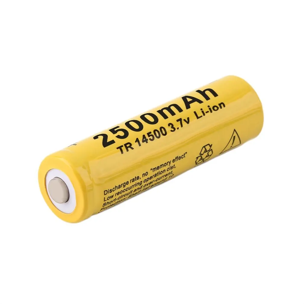 4 шт./компл. 14500 батарея 3 7 V 2500mAh перезаряжаемая liion для светодиодного фонарика