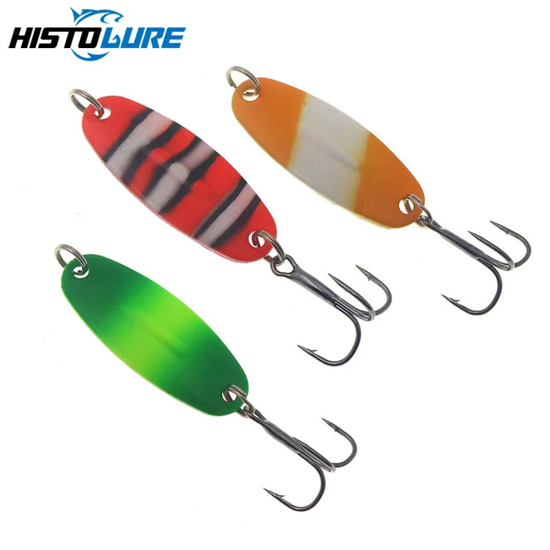 

1PCS 4g fishing spoon Metal Spinner Spoon Fishing Lure Hard Baits Trout Pike Pesca Peche Treble Hook Tackle