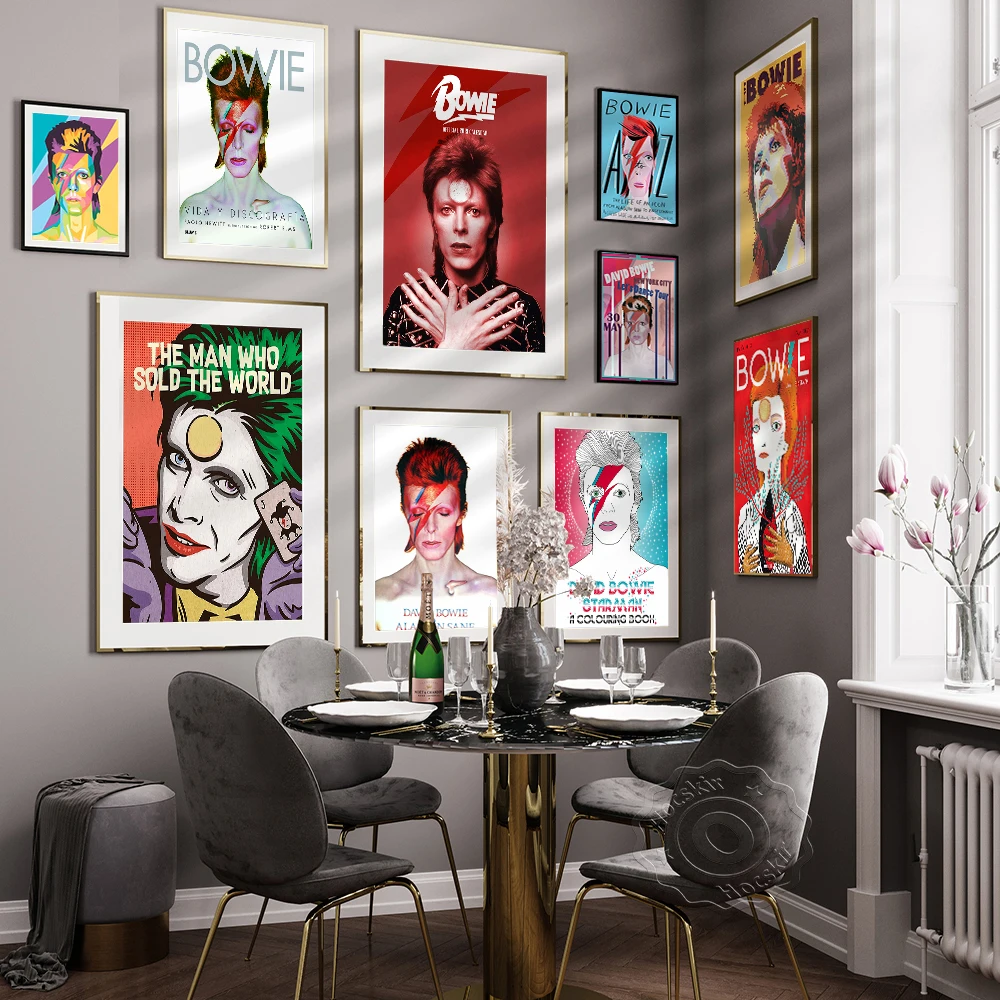

Wall Stickers Rock Music Singer Star David Bowie Retro Poster Chameleon Rock Wall Art Painting Bar Pub Club Wall Decoration