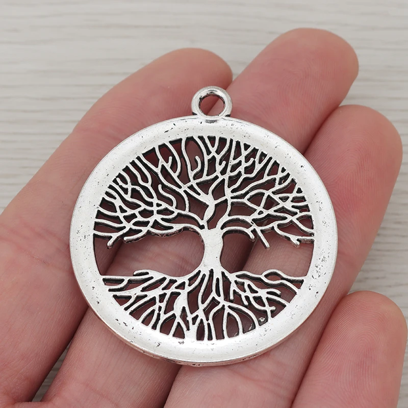 3 x полые открытые большие круглые подвески в виде дерева для женских аксессуаров