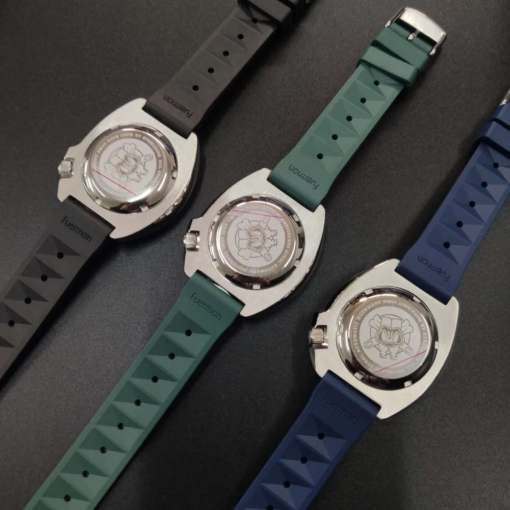 SD1970 GR Steeldive резиновая лента 44MM Мужские часы для дайвинга NH35 с зеленой