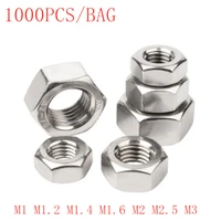 1000pcs a2 304 stainless steel hex hexagon nut for m1 m1 2 m1 4 m1 6 m2 m2 5 m3 screw bolt