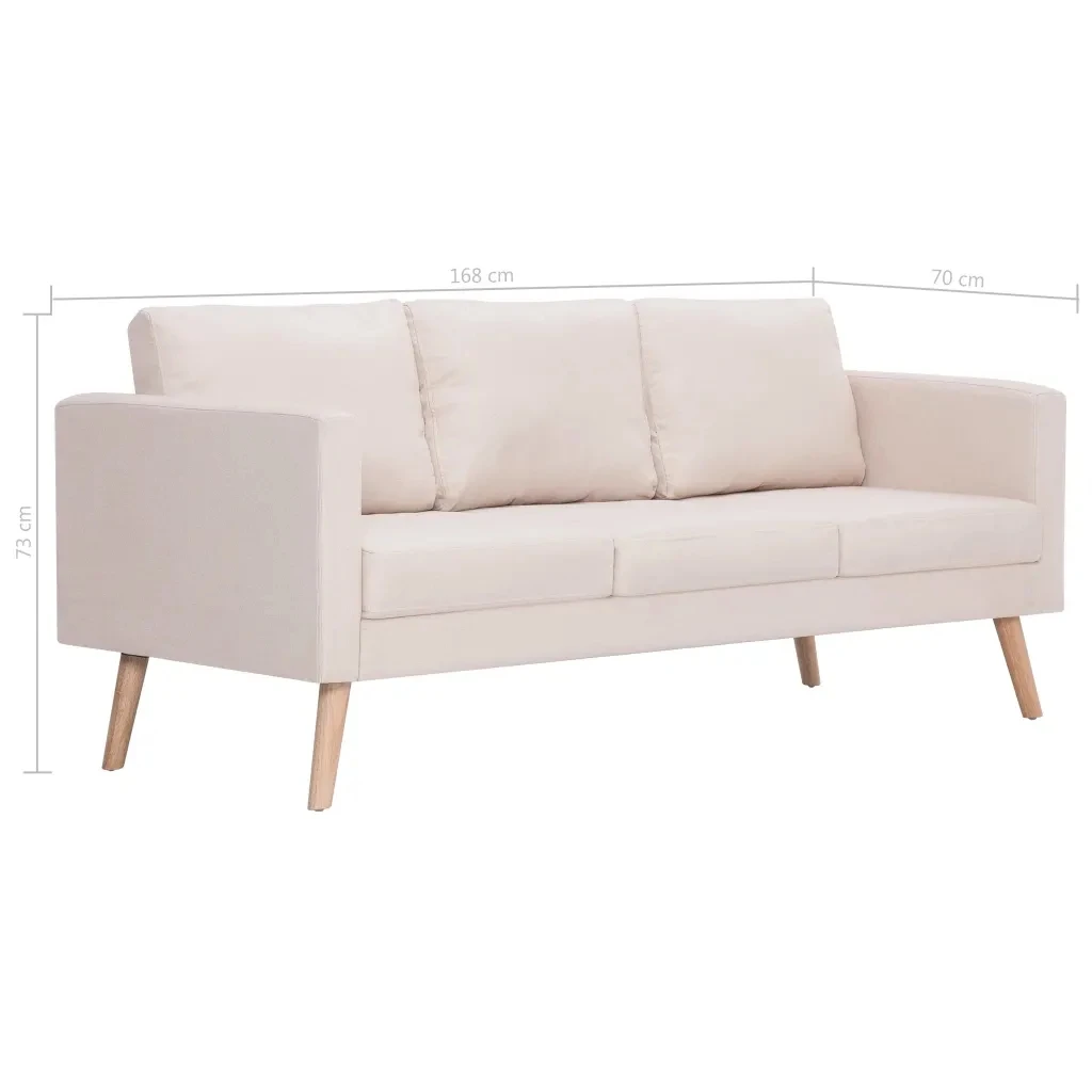 VidaXL Cream Fabric Sofa Set 2 Seater and 3 Sectional with 5 Back Cushions/Seat Cushions Living Room | Мебель