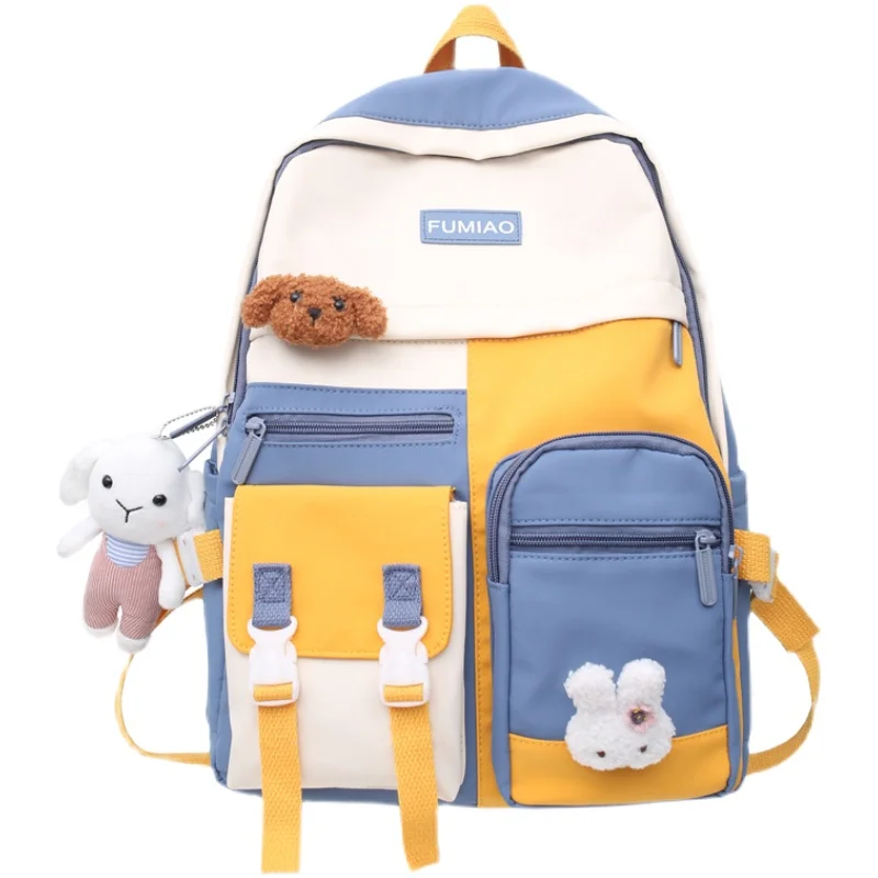 

Cute Backpack Women Panelled Kawaii Schoolbag Female Harajuku School Backpacks Mori School Book Bag Japanese Bolsa Feminina 2021