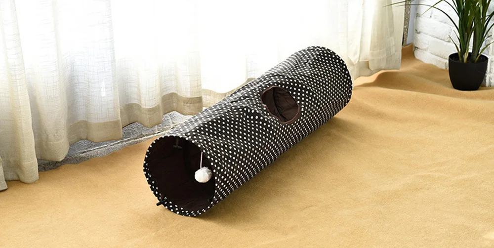Забавный туннель для домашних животных кошка играть коричневые складные отверстия игрушки котенок игрушка оптом кролик Леопард