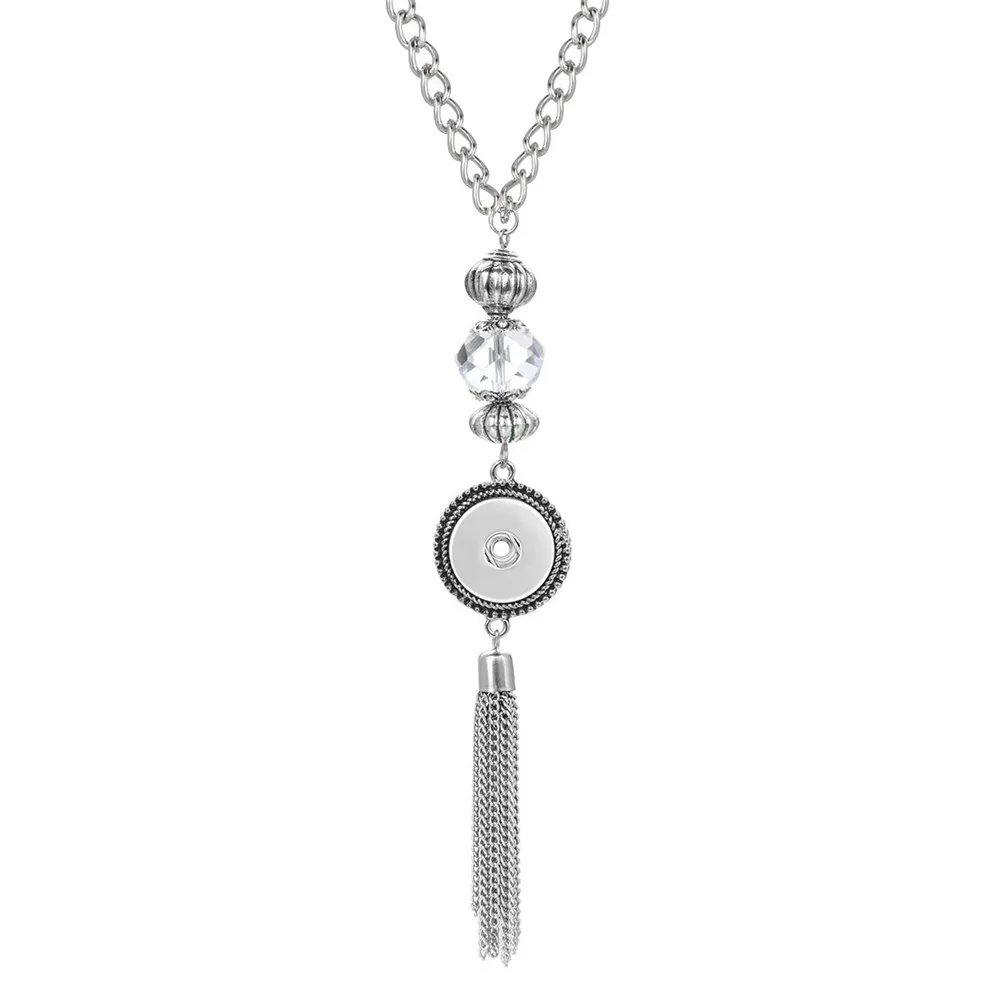 Новая оснастка ювелирные изделия богемное этническое ожерелье с кнопкой длинной