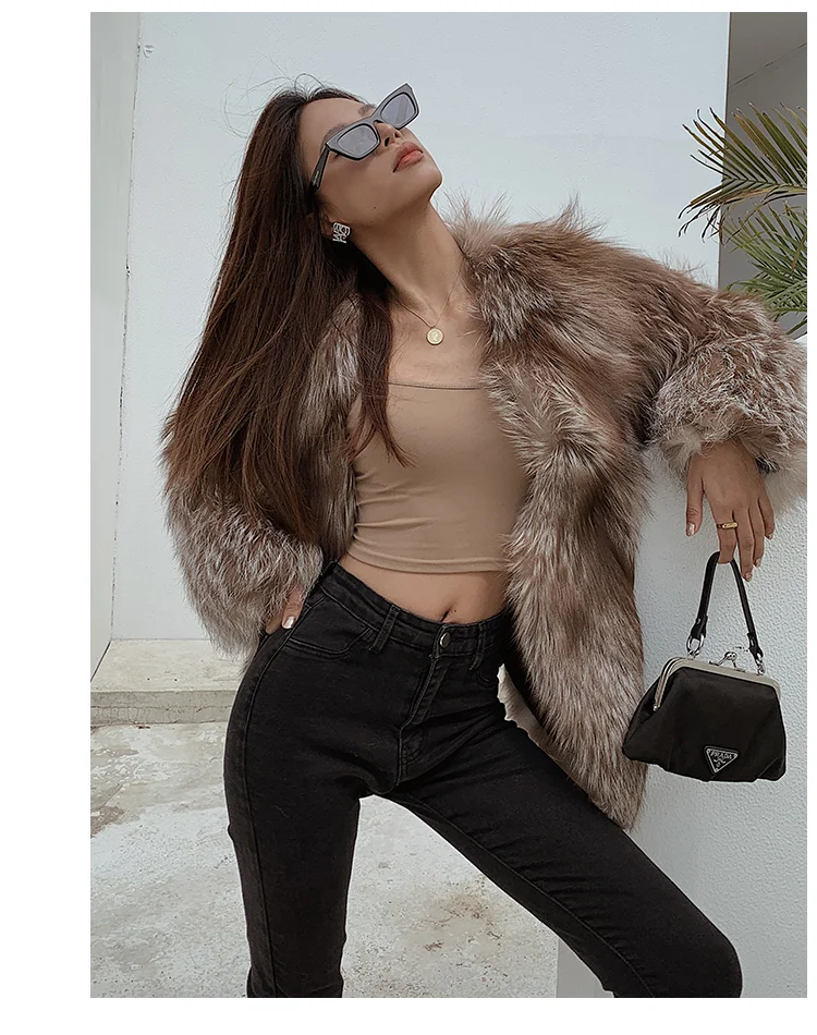 New Style Luxury Winter Warm Imported Chocolate Fox Fur Coat Women 2020 Natural Real Fur Jacket Plus Size Thick Warm Coat